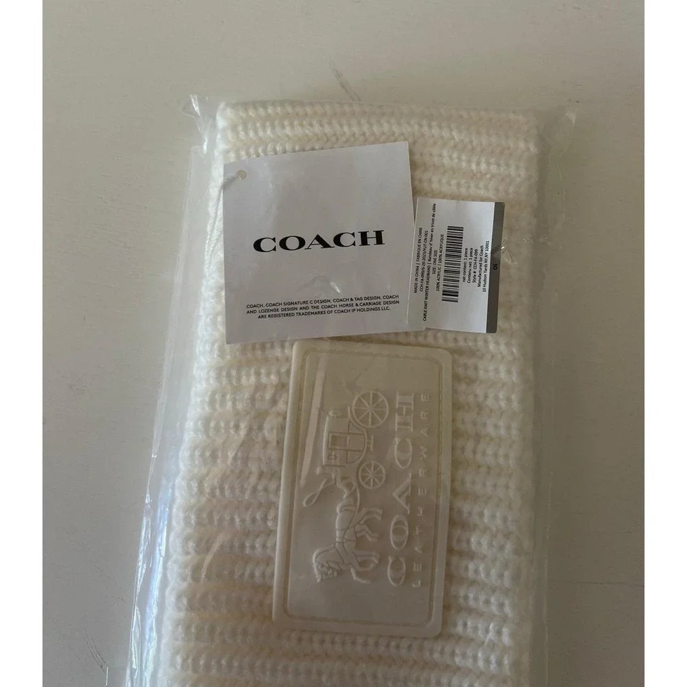 Coach Cable Knit Headband NWT